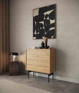 Selsey Komoda Olar 85,5cm czteroszufladowa Hikora naturalna 4