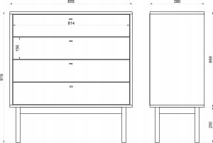 Selsey Komoda Olar 85,5cm czteroszufladowa Hikora naturalna 8