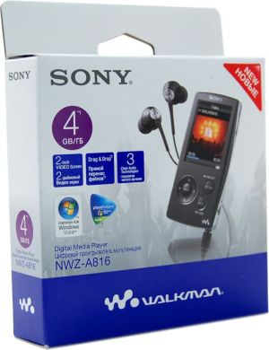 High quality Sony Walkman NWZ-A816 Black (4 GB)