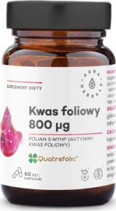 Aura Herbals Aura Herbals Kwas foliowy 800 g, Quatrefolic - 60 kapsułek 1