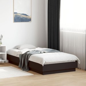 vidaXL vidaXL Rama łóżka, czarna, 90x190 cm, materiał drewnopochodny 3