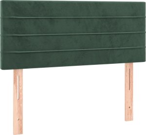 vidaXL vidaXL Łóżko kontynentalne z materacem i LED, ciemna zieleń, 120x190cm 9