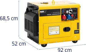 Agregat MSW Agregat generator prądotwórczy diesel na kółkach 230/400 V 7500 W 8.75 kVA 16 l Agregat generator prądotwórczy diesel na kółkach 230/400 V 7500 W 8.75 kVA 16 l 7