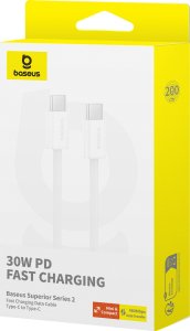Kabel USB Baseus USB-C - USB-C 2 m Biały (6932172648794) 5
