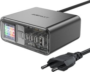 Acefast Stacja zasilania ładowarka PD 218W GaN z 4 portami 3x USB-C + USB-A szary Stacja zasilania ładowarka PD 218W GaN z 4 portami 3x USB-C + USB-A szary 1