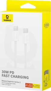Kabel USB Baseus USB-C - USB-C 1 m Biały (6932172648800) 5