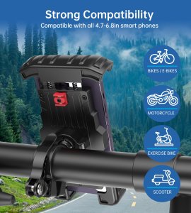 Choetech Uchwyt rowerowy motocyklowy na telefony 4.7-7'' na kierownicę czarny Uchwyt rowerowy motocyklowy na telefony 4.7-7'' na kierownicę czarny 4