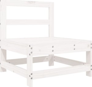 vidaXL vidaXL 7-cz. zestaw wypoczynkowy do ogrodu, biały, lite drewno sosnowe 5