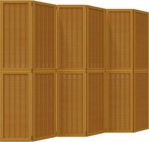 vidaXL vidaXL Parawan pokojowy, 6-panelowy, brązowy, lite drewno paulowni 2
