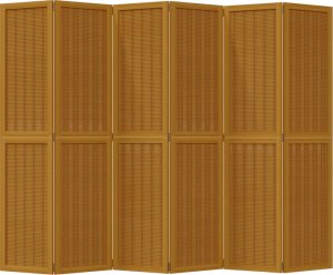 vidaXL vidaXL Parawan pokojowy, 6-panelowy, brązowy, lite drewno paulowni 4