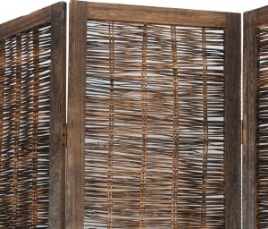 vidaXL vidaXL Parawan pokojowy, 6-panelowy, ciemny brąz, lite drewno paulowni 6