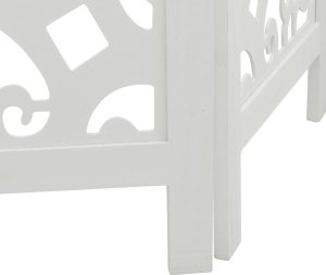 vidaXL Parawan pokojowy, 5-panelowy, biały, lite drewno paulowni 7