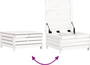 vidaXL vidaXL 7-cz. zestaw wypoczynkowy do ogrodu, biały, lite drewno sosnowe 9