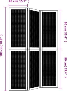 vidaXL vidaXL Parawan pokojowy, 3-panelowy, lite drewno paulowni 8