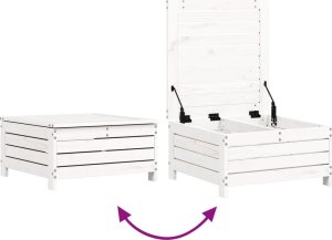 vidaXL vidaXL 6-cz. zestaw mebli ogrodowych, biały, drewno sosnowe 9