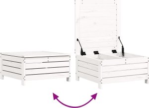 vidaXL vidaXL 7-cz. zestaw wypoczynkowy do ogrodu, biały, lite drewno sosnowe 8