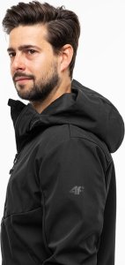 Kurtka męska 4f Kurtka przejściowa softshell z kapturem męska 4F M224 czarna 4FWSS24TSOFM224 20S XL 3