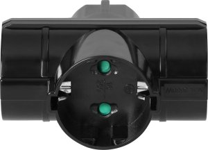 Orno Rozgałęźnik Orno OR-AE-13184(GS)/B 3x2P+Z Schuko czarny 2
