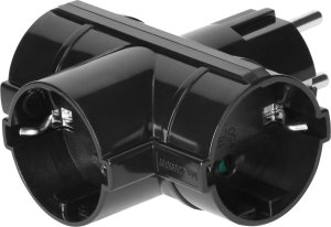 Orno Rozgałęźnik Orno OR-AE-13184(GS)/B 3x2P+Z Schuko czarny 3