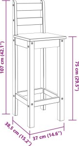 vidaXL vidaXL Krzesła barowe, 2 szt., lite drewno sosnowe 9