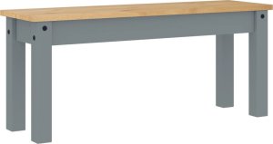 vidaXL vidaXL Ławka stołowa Panama, szara, 105x30x45 cm, lite drewno sosnowe 2