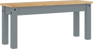 vidaXL vidaXL Ławka stołowa Panama, szara, 105x30x45 cm, lite drewno sosnowe 6