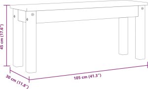 vidaXL vidaXL Ławka stołowa Panama, szara, 105x30x45 cm, lite drewno sosnowe 8