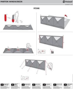 Outwell Parawan Outwell PARTON WINDSCREEN grey Uniwersalny 5