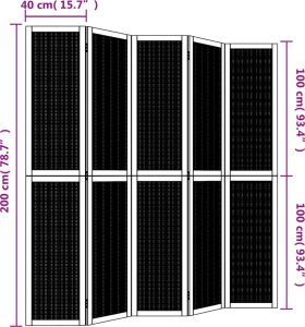 vidaXL vidaXL Parawan pokojowy, 5-panelowy, brązowy, lite drewno paulowni 8