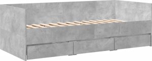 vidaXL vidaXL Łóżko dzienne z szufladami, szarość betonu, 100x200 cm 2