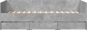 vidaXL vidaXL Łóżko dzienne z szufladami, szarość betonu, 100x200 cm 4