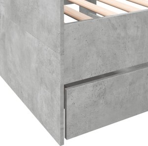vidaXL vidaXL Łóżko dzienne z szufladami, szarość betonu, 100x200 cm 7