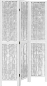 vidaXL vidaXL Parawan pokojowy, 3-panelowy, biały, lite drewno paulowni 2