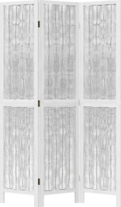 vidaXL vidaXL Parawan pokojowy, 3-panelowy, biały, lite drewno paulowni 4