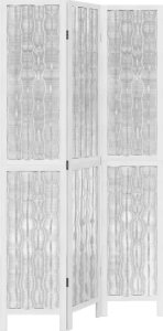 vidaXL vidaXL Parawan pokojowy, 3-panelowy, biały, lite drewno paulowni 2