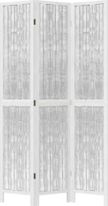 vidaXL vidaXL Parawan pokojowy, 3-panelowy, biały, lite drewno paulowni 4