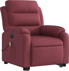 vidaXL Podnoszony fotel masujący, elektryczny, rozkładany, czerwony 4