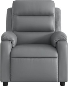 vidaXL Rozkładany fotel masujący, elektryczny, szary, sztuczna skóra 9