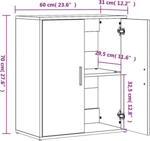 vidaXL vidaXL Szafki, 2 szt., dąb sonoma, 60x31x70cm, materiał drewnopochodny 9