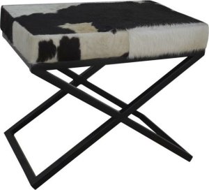 DKD Home Decor Foot-of-bed Bench DKD Home Decor Biały Czarny Krowa Metal 60 x 40 x 50 cm 1