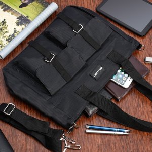 Bellugio Damska Torebka lekka listonoszka Bellugio A4 na ramię do pracy shopperka czarna J38 2