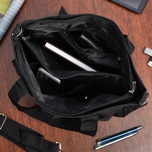 Bellugio Damska Torebka lekka listonoszka Bellugio A4 na ramię do pracy shopperka czarna J38 6