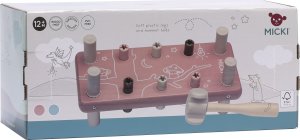 Micki Różowa drewniana przebijanka z młotkiem Micki 4