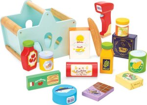 Le Toy Van Koszyk na zakupy dla dzieci z drewnianym jedzeniem i skanerem Le Toy Van 1