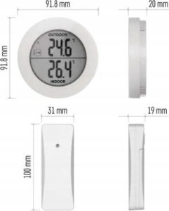 Emos Termometr bezprzewodowy bateryjny Emos E0129 komunikacja radiowa do 80m biały 5