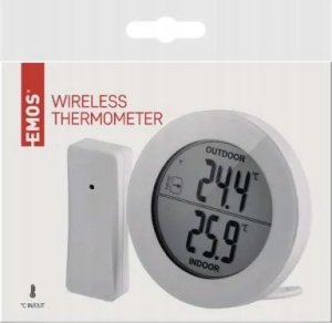 Emos Termometr bezprzewodowy bateryjny Emos E0129 komunikacja radiowa do 80m biały 9