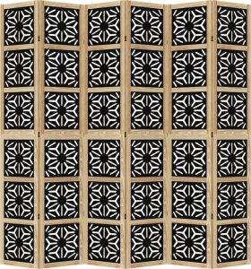 vidaXL vidaXL Parawan pokojowy, 6-panelowy, brązowo-czarny, lita paulownia 4