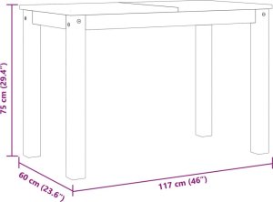 vidaXL Stół jadalniany Panama, szary, 117x60x75 cm, drewno sosnowe 8