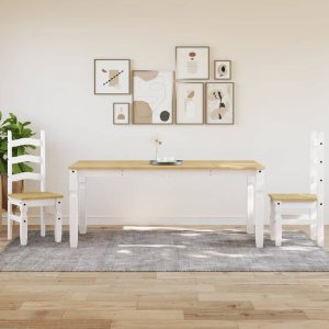 vidaXL Stół jadalniany Corona, biały, 180x90x75 cm, drewno sosnowe 3