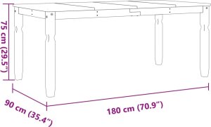 vidaXL Stół jadalniany Corona, 180x90x75 cm, lite drewno sosnowe 8